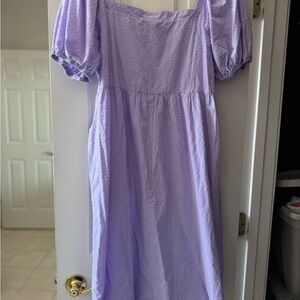 Lavender Puff Sleeve Dress